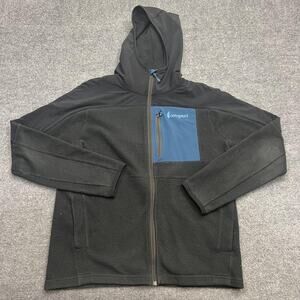 Cotopaxi Fleece Jacket Mens Large Gray Blue Hooded Full Zip Recycled Outdoor